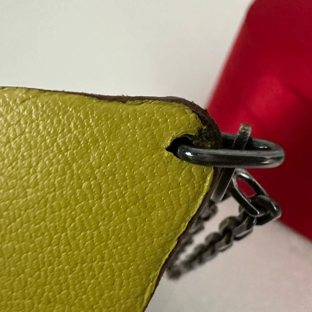 HERMES Lemon Leather Bag Charm Yellow READ - Picture 16 of 16